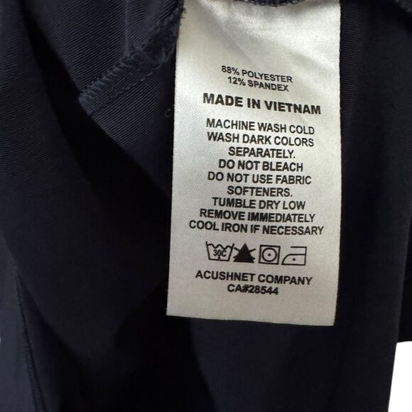 FootJoy Mens Size Large Navy Striped Performance Polo Shirt Havana Country Club - Picture 8 of 8